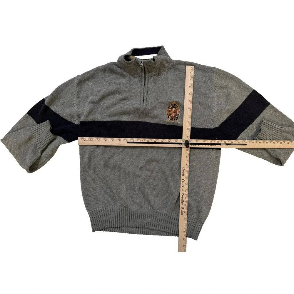 REDTAGman Half Zip Sweater Mens XXL Gray Y2K Preppy Fits L